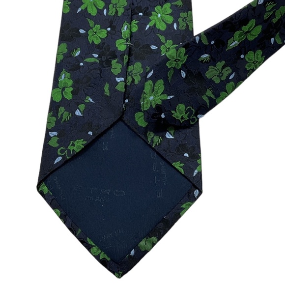 ÉTRO Navy Floral Silk LUXURY Tie ITALY - Picture 5 of 5